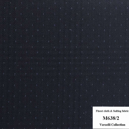 M638/2 Vercelli CXM - Vải Suit 95% Wool - Xanh Dương Trơn